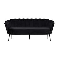 3-SITZER-SOFA Velours schwarz - Schwarz, Textil (181/79/78cm) - ebuy24