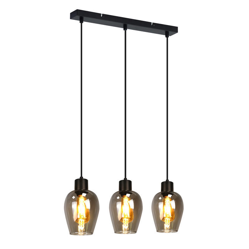 PENDELLEUCHTE BIRKENFELD Ⅲ 48/5/120 cm - Schwarz, Metall (48/5/120cm) - Nettlife