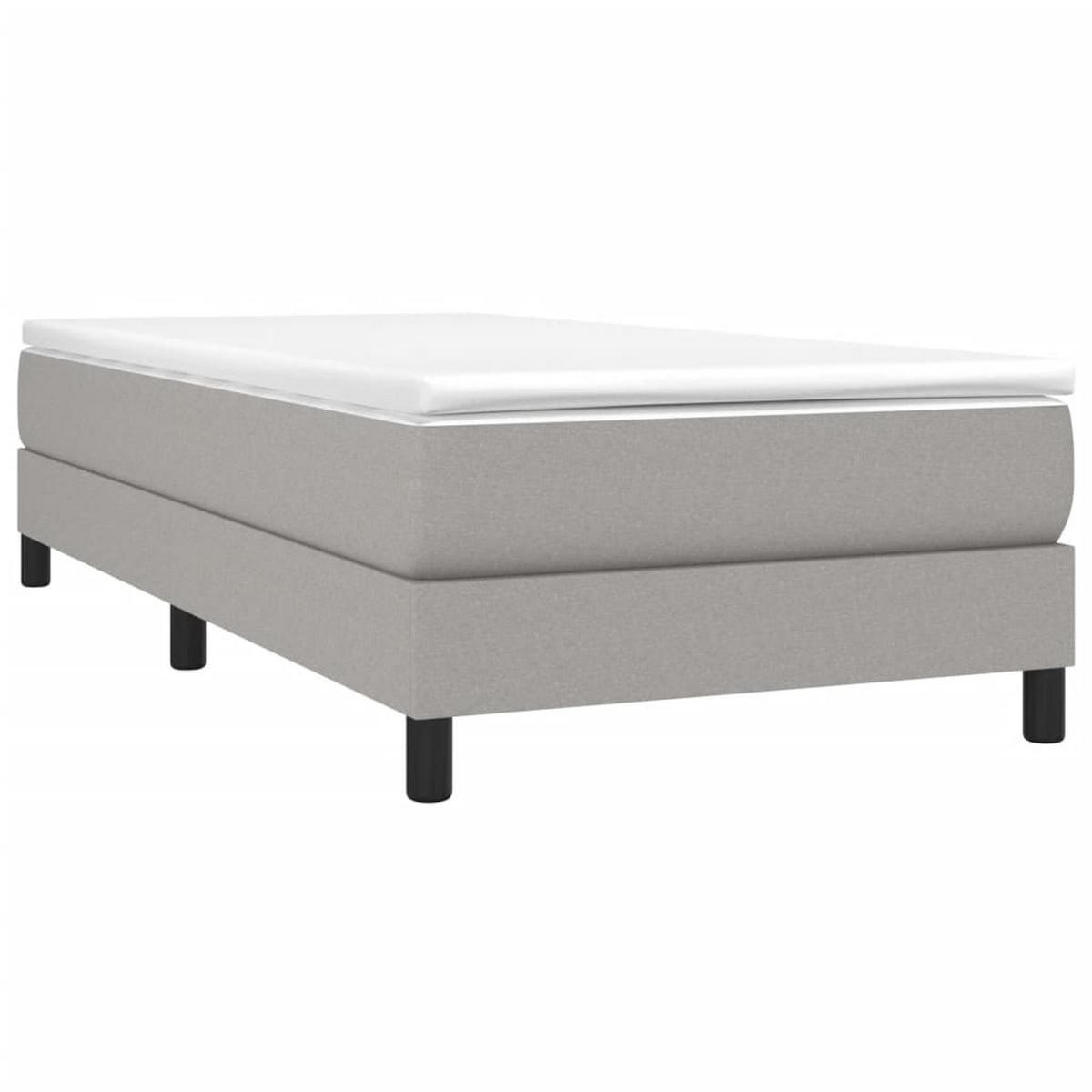 POLSTERBETT Quinlan 100/203 cm - Hellgrau, Holzwerkstoff (100/200cm) - Nettlife