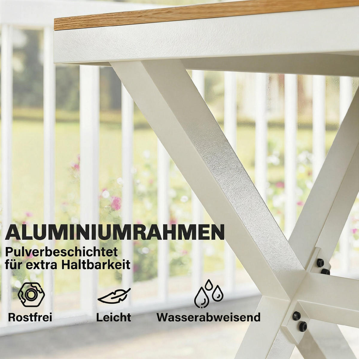 GARTENMÖBEL SET 7-teilig DE-09948 Teak - Teakfarben, Metall - ComfortXL