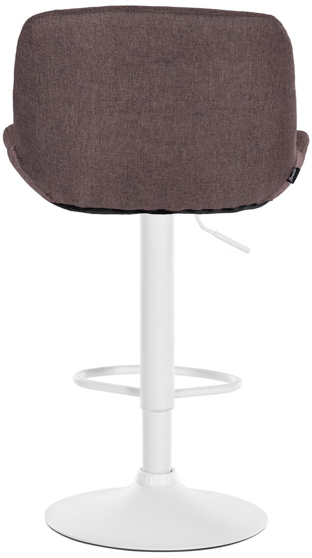 BARHOCKER Stoff dunkelbraun - Dunkelbraun/Weiß, Textil/Metall (50/85/50cm) - CLP