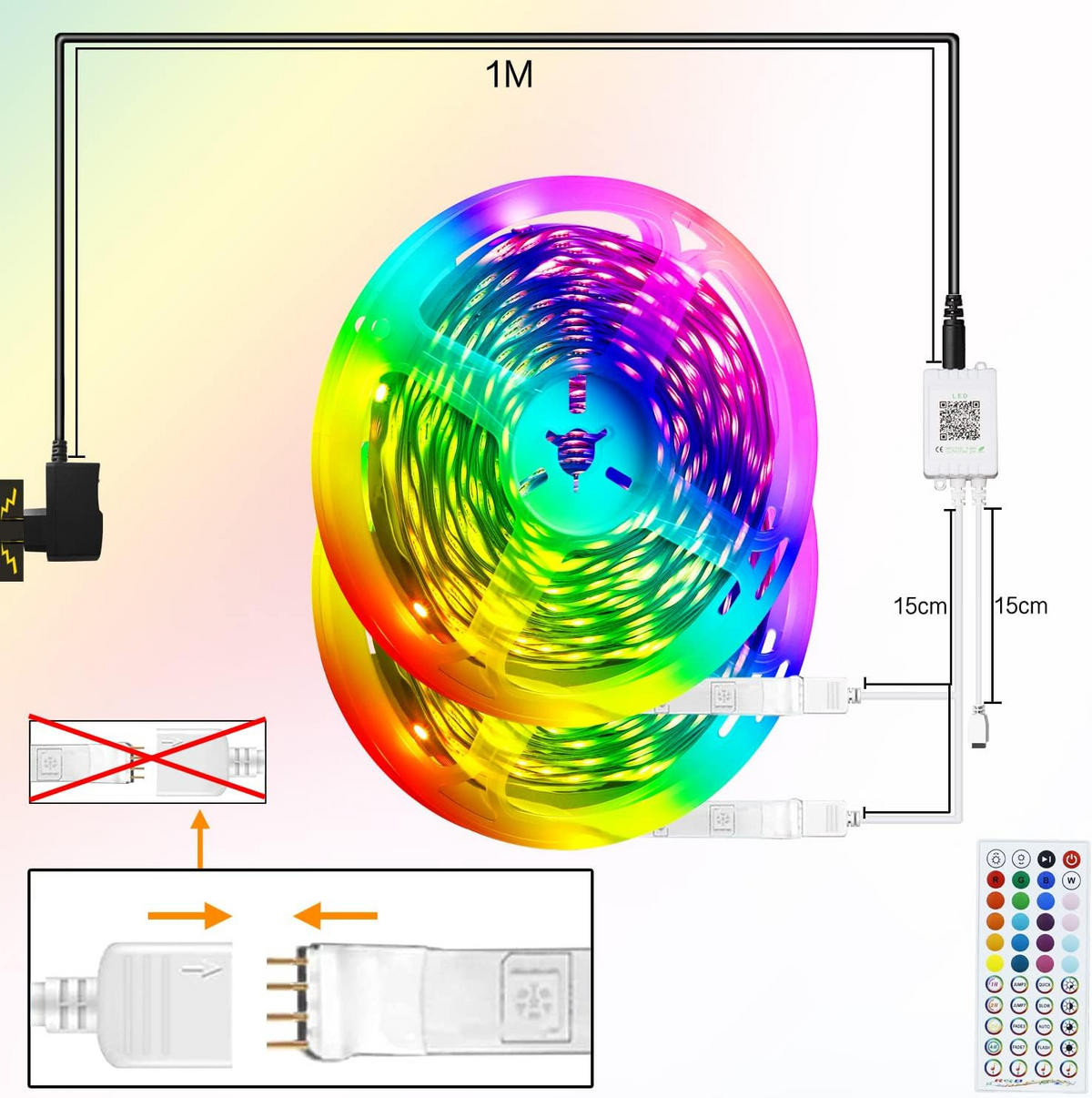 LED-STRIP Zyrvixk 30m - Multicolor, Kunststoff (30/30/30cm) - ZMH