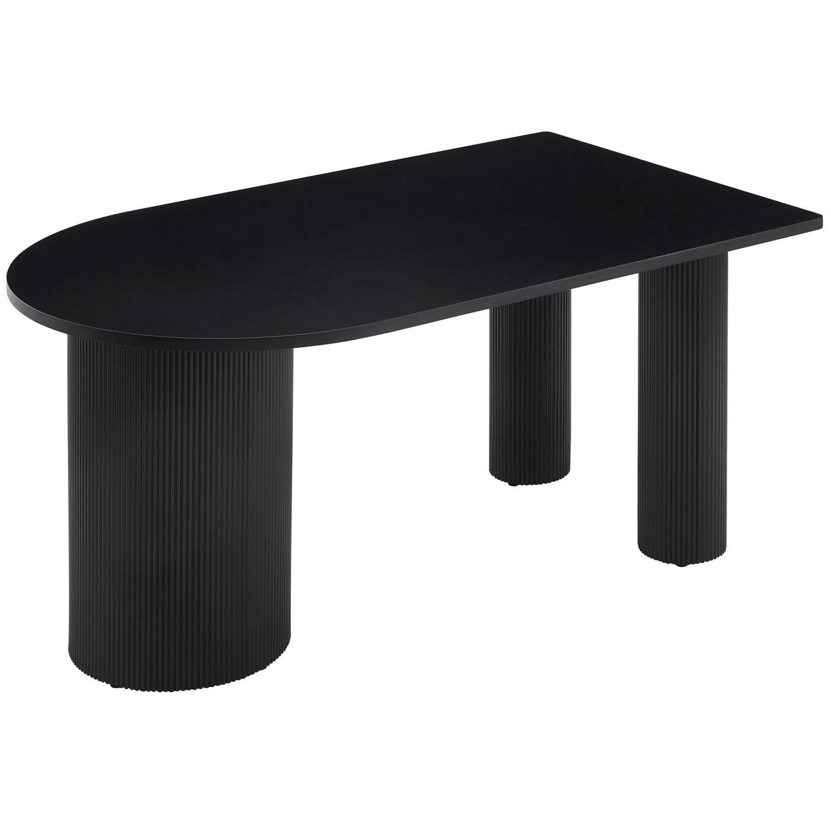 ESSTISCH Dicalize rechteckig, Schwarz, 150 × 90 cm - Weiß, Holzwerkstoff/Metall (90/150/75cm) - Selsey