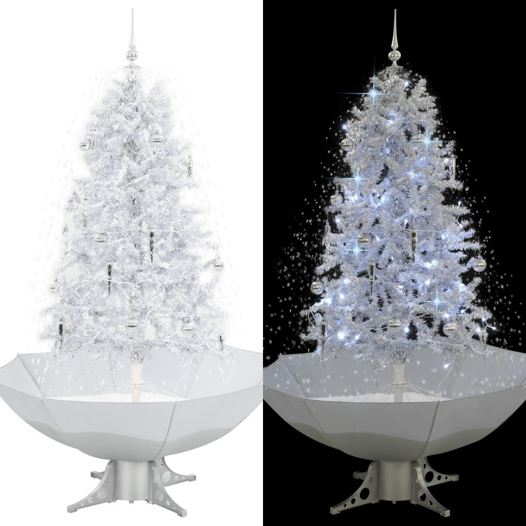 WEIHNACHTSBAUM Schneiender Mit Schirmfuss Weiss 170 Cm - Weiß, Kunststoff (170cm) - vidaXL