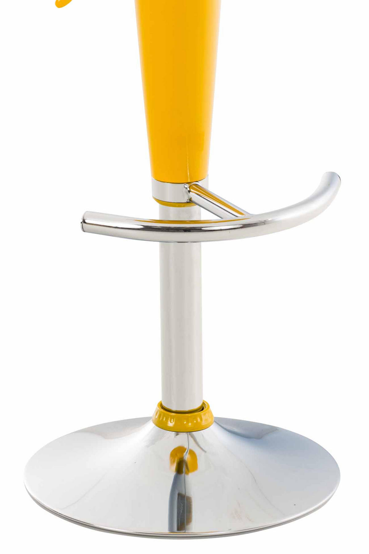 BARHOCKER Kunststoff Gelb - Chromfarben/Gelb, Kunststoff/Metall (37/87/37cm) - CLP