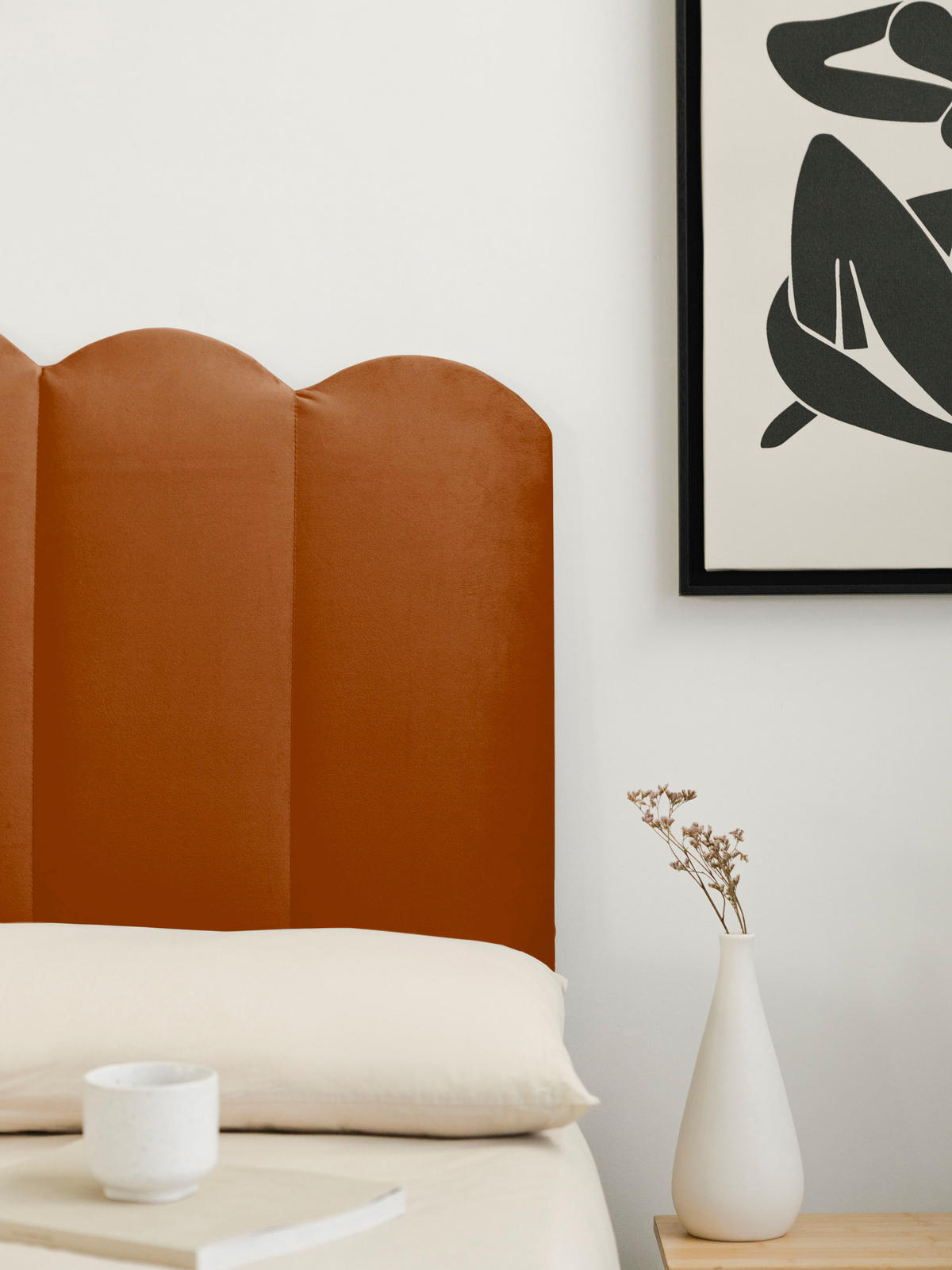 KOPFTEIL aus Terrakotta-Samt 160/74/3 cm SHELL - Braun, Textil (160/74/3cm) - RNT By Really Nice Things