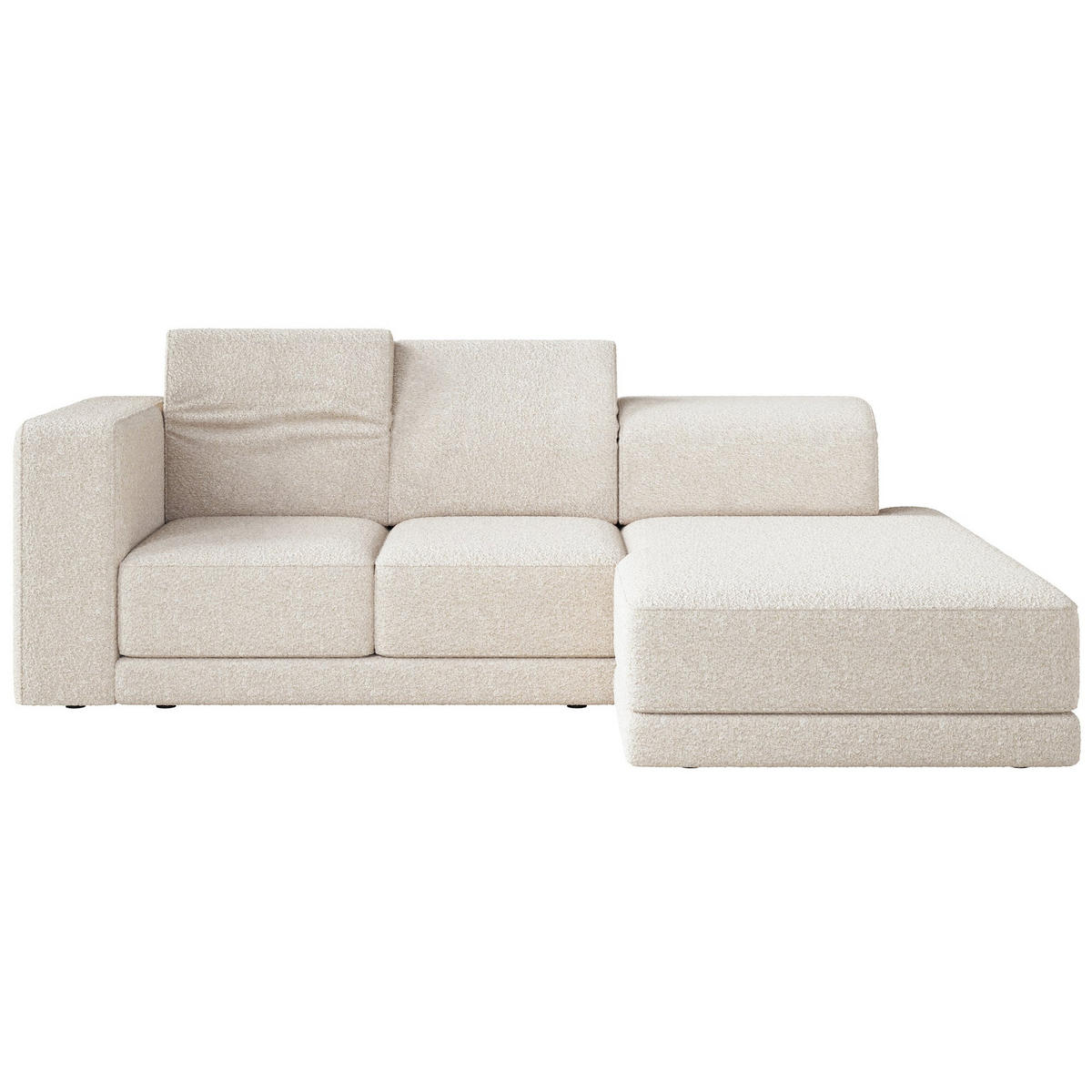 ECKSOFA Novals L-Form, 4-Sitzer, rechts 278 cm - Creme/Schwarz, Holz/Kunststoff (168/278cm) - Selsey