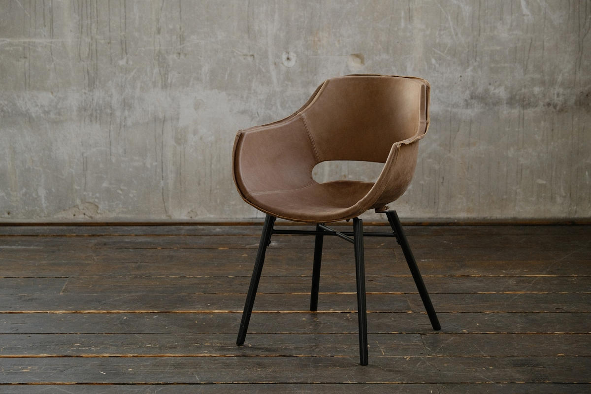 STUHL ZAJA Dunkelbraun Leder - Dunkelbraun/Schwarz, Leder (57/82/59cm) - KAWOLA
