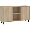 KOMMODE Home mit 2 Türen, ohne Griffe, eiche Artisan - Schwarz/Eiche Artisan, Holzwerkstoff (150/85/40cm) - Beautysofa
