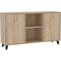 KOMMODE Home mit 2 Türen, ohne Griffe, eiche Artisan - Schwarz/Eiche Artisan, Holzwerkstoff (150/85/40cm) - Beautysofa