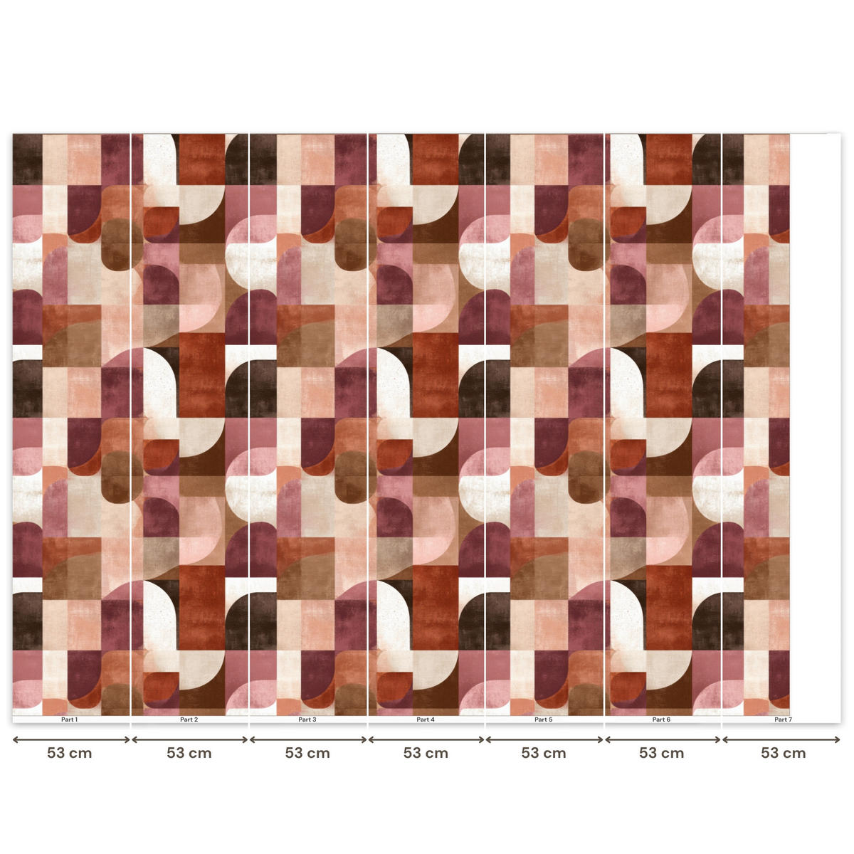 TAPETE - Geometrie - Modern - Retro - 350x260 cm - Multicolor, Papier (350/260cm) - OnlyWow