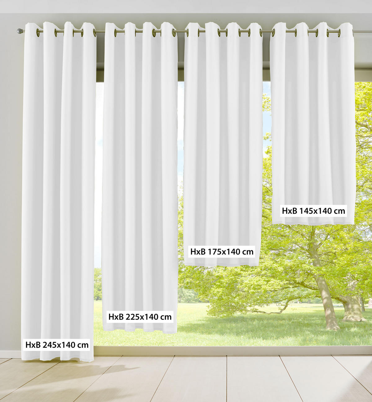 VORHANG PALERMO HxB 175x140 cm Weiß - Weiß, Textil (140/175/1cm) - Gardinenbox