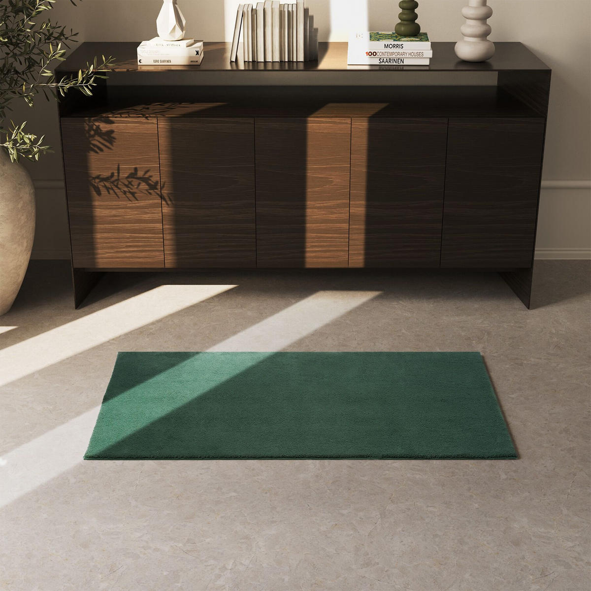 KURZFLORTEPPICH Soft Zone,rutschfeste Unterseite,grün - Grün, Kunststoff (110/60cm) - tectake