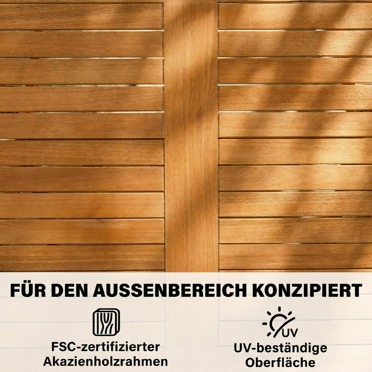 OUTDOOR ESSGRUPPE 5ER-SET aus Akazienholz Braun - Akaziefarben, Holz - Outsunny