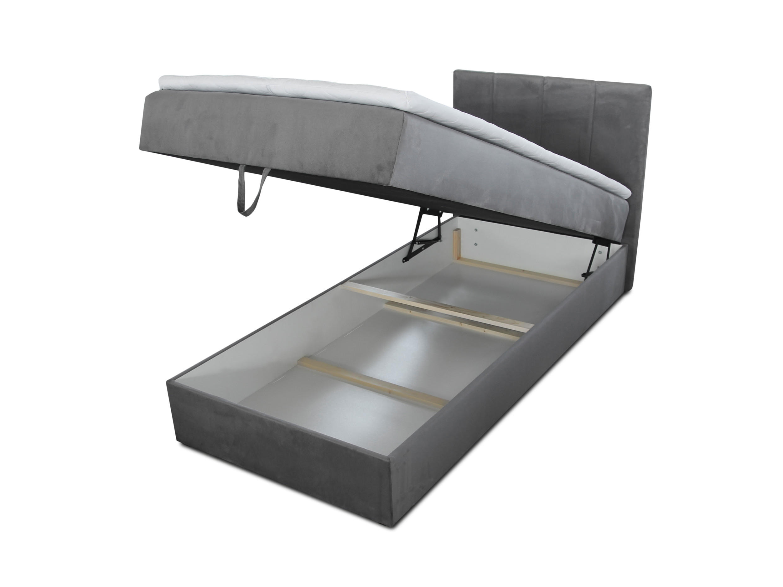 Thumbnail - Sofnet Boxbett, Dunkelgrau, Textil, H3, Rechteckig, 120x200 cm, Schlafzimmer, Betten, Boxspringbetten