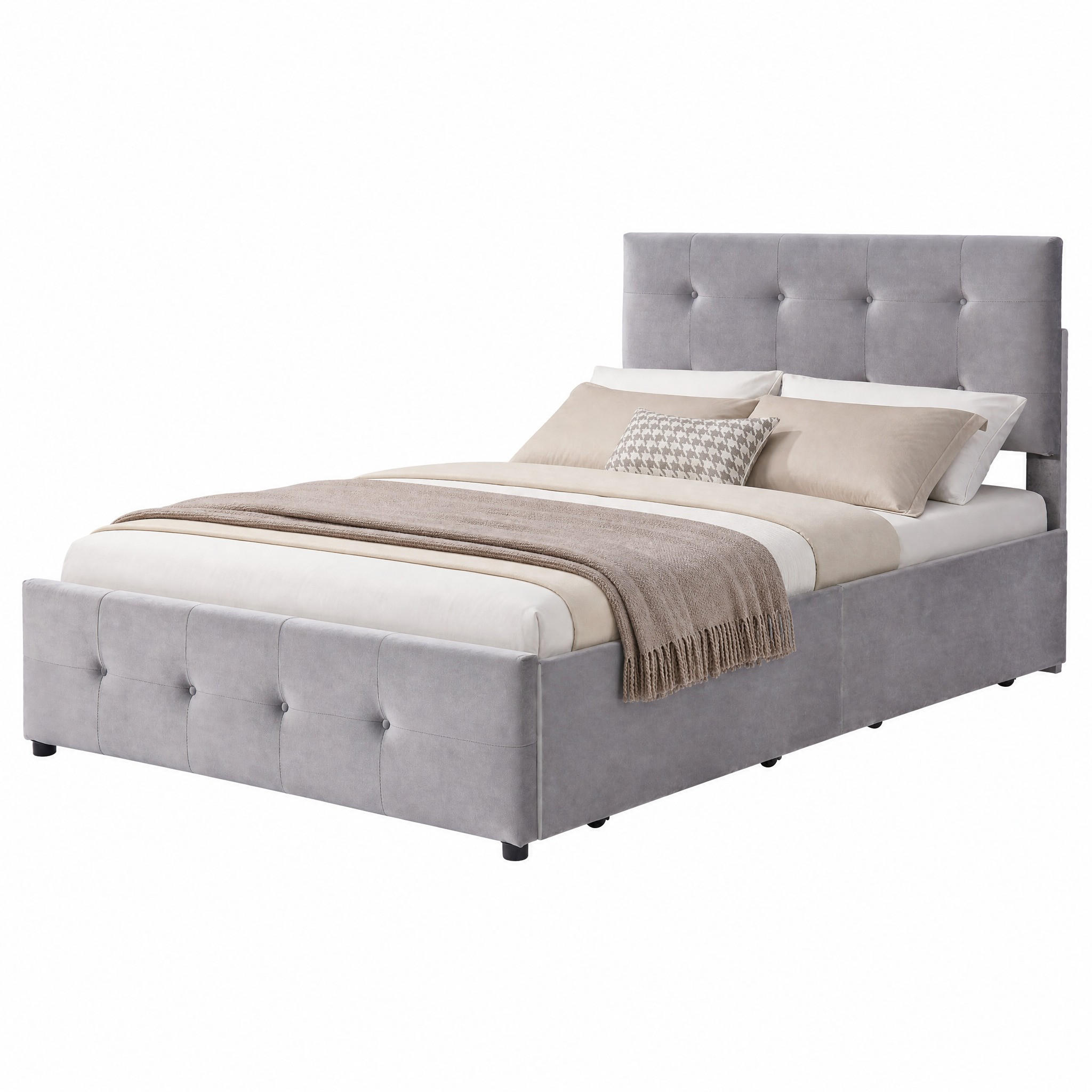 Beauniv Bett Grau 90x200 cm
