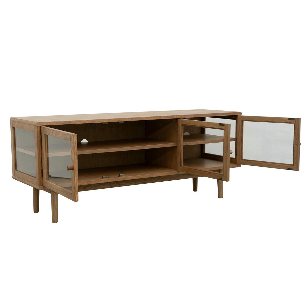 TV-ELEMENT Eiche massiv - Eichefarben/Braun, Holz/Holzwerkstoff (137/55/40cm) - Furnhouse