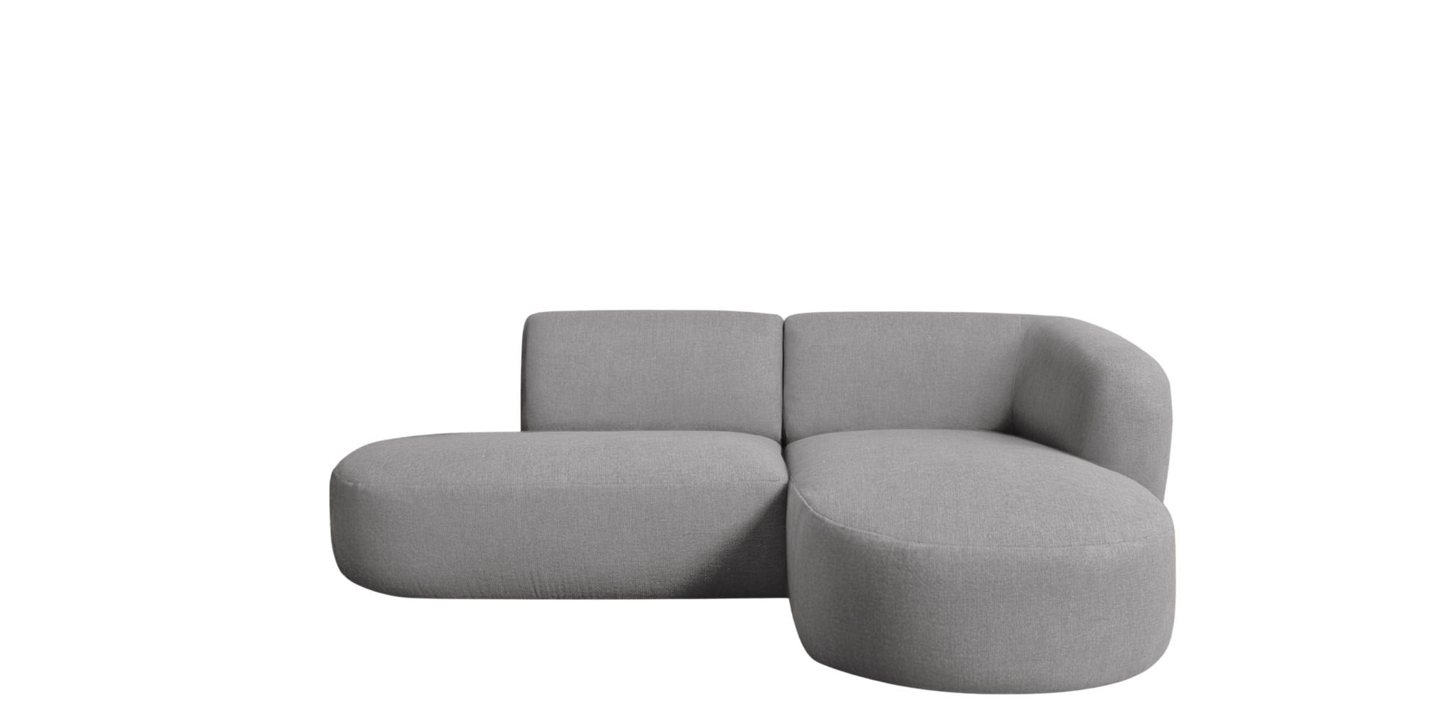 ECKSOFA L-Form Luna, stoff Lins, Grau, Rechts - Grau, Holz (242/188cm) - Kaiser Möbel