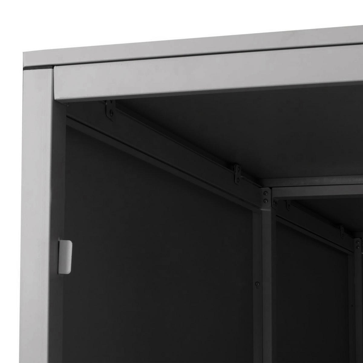 FAHRRADGARAGE 2er 160x113x209cm abschließbar Metall Hellgrau - Hellgrau, Metall (113/160/209cm) - PROREGAL