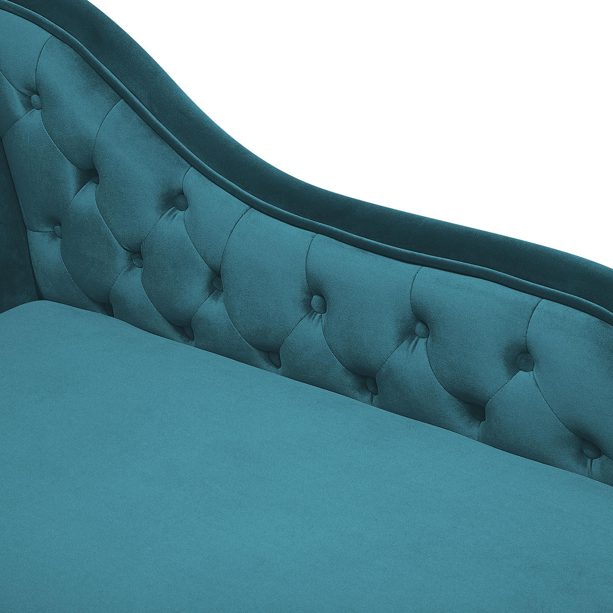 CHAISELONGUE Samtstoff smaragdgrün linksseitig Nimes - Schwarz/Hellgrün, Textil (170/79/61cm) - Beliani