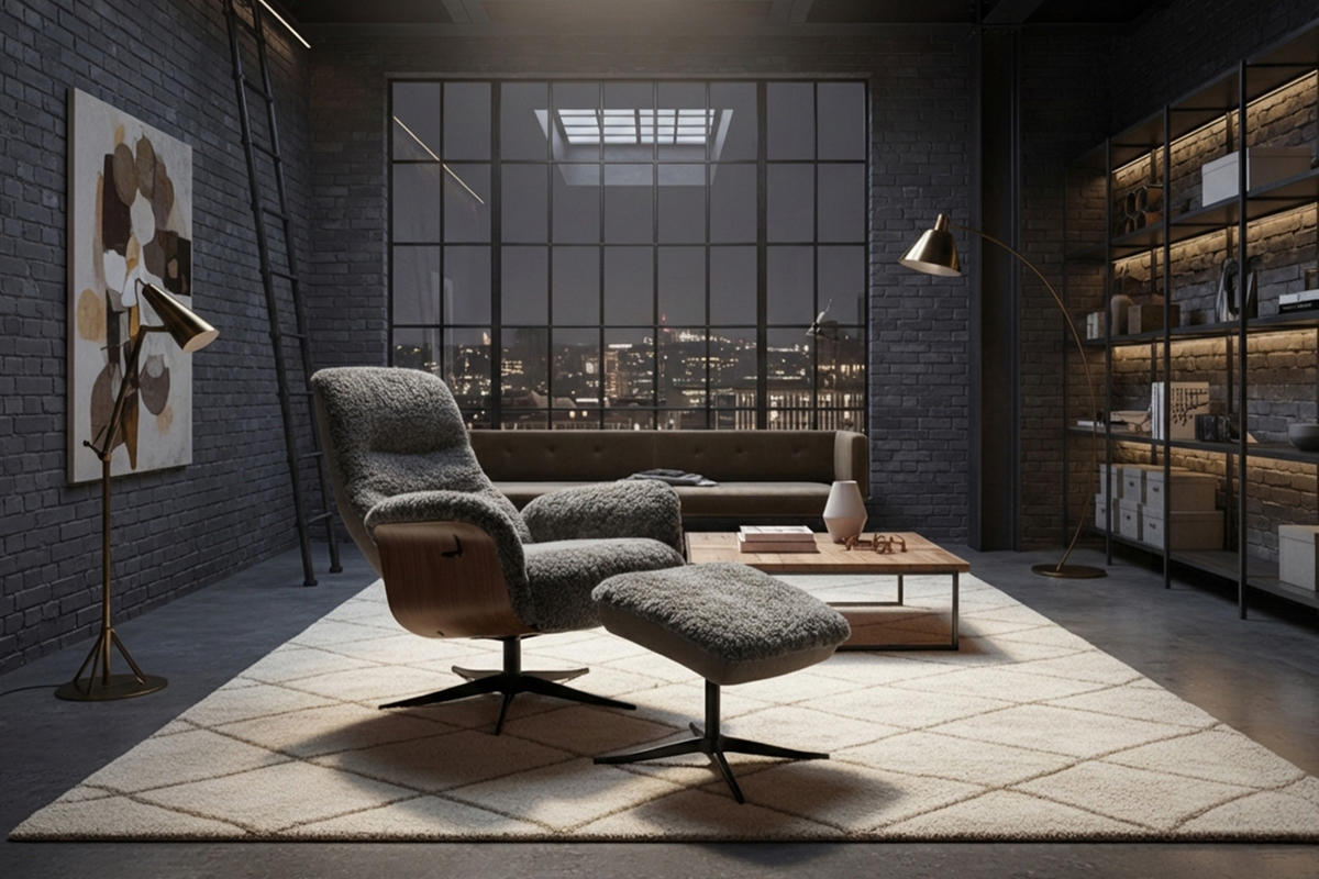 RELAXSESSEL SILVA Hellgrau Schaffell Relaxfunktion - Hellgrau/Schwarz, Naturmaterialien/Fell (77/106/86cm) - KAWOLA