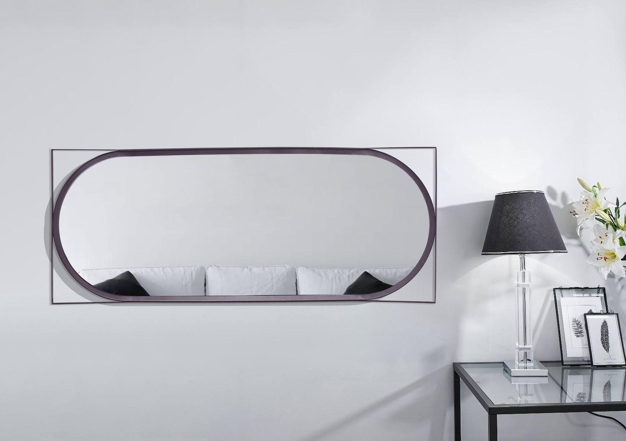 Thumbnail - Kadima Design Wandspiegel, Schwarz, Glas, Rechteckig, 37x91x3 cm, Spiegel, Wandspiegel