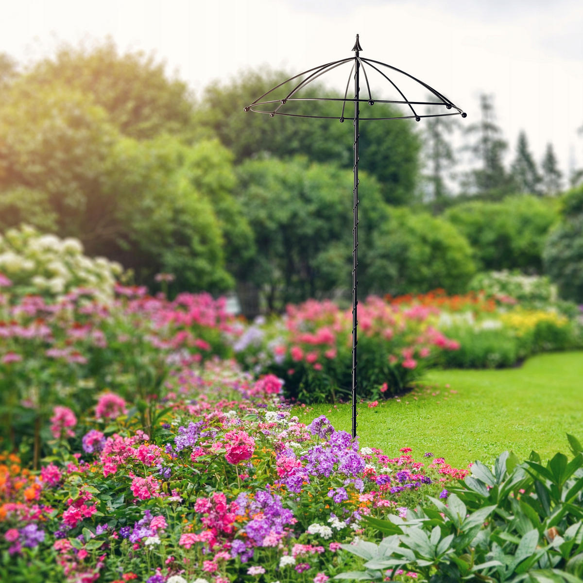 GARTENSCHIRM 190 cm - Schwarz, Metall (78/190cm) - KADAX