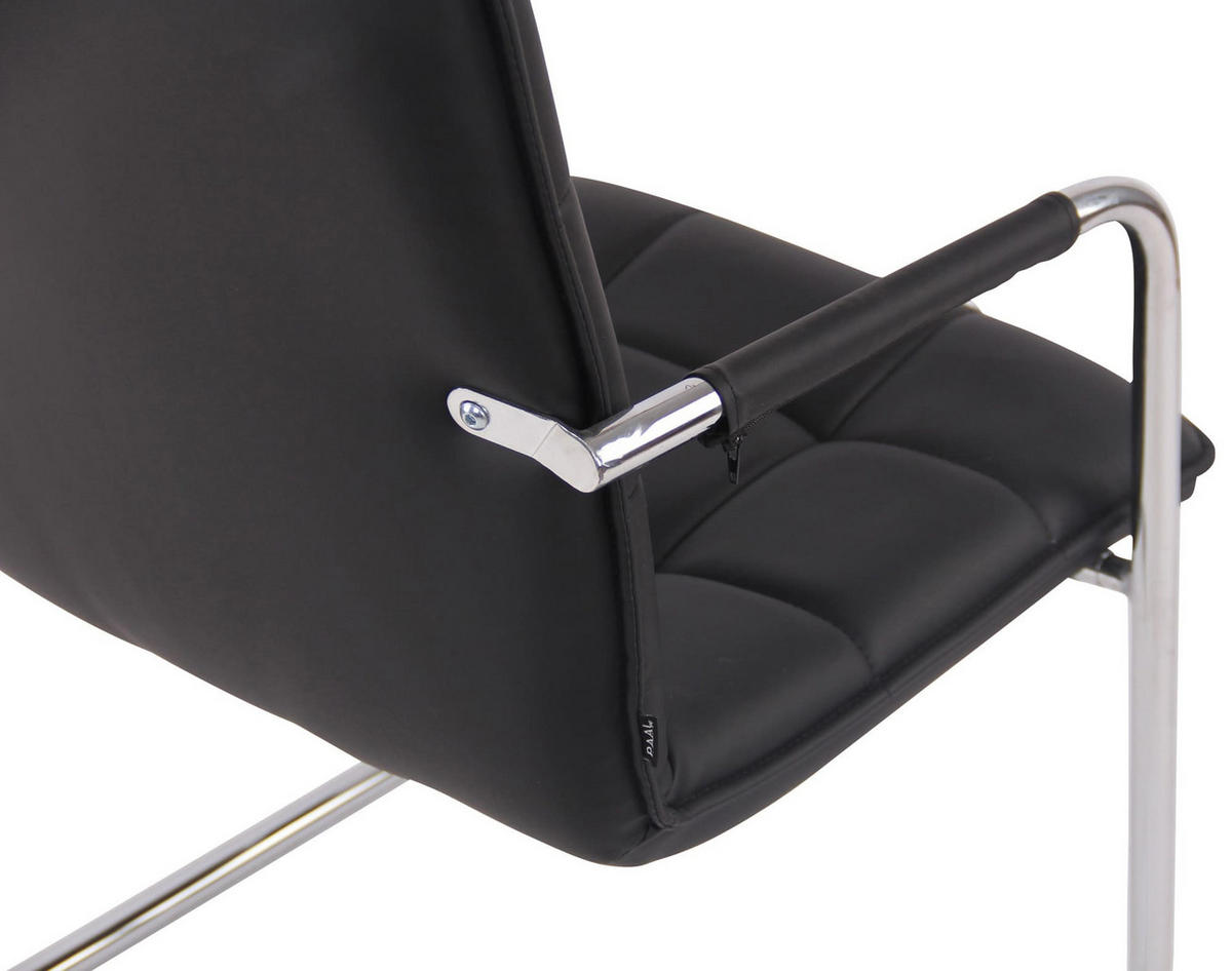 SCHWINGSTUHL 2er Set Lederlook schwarz - Chromfarben/Schwarz, Textil/Metall (57/89/64cm) - CLP