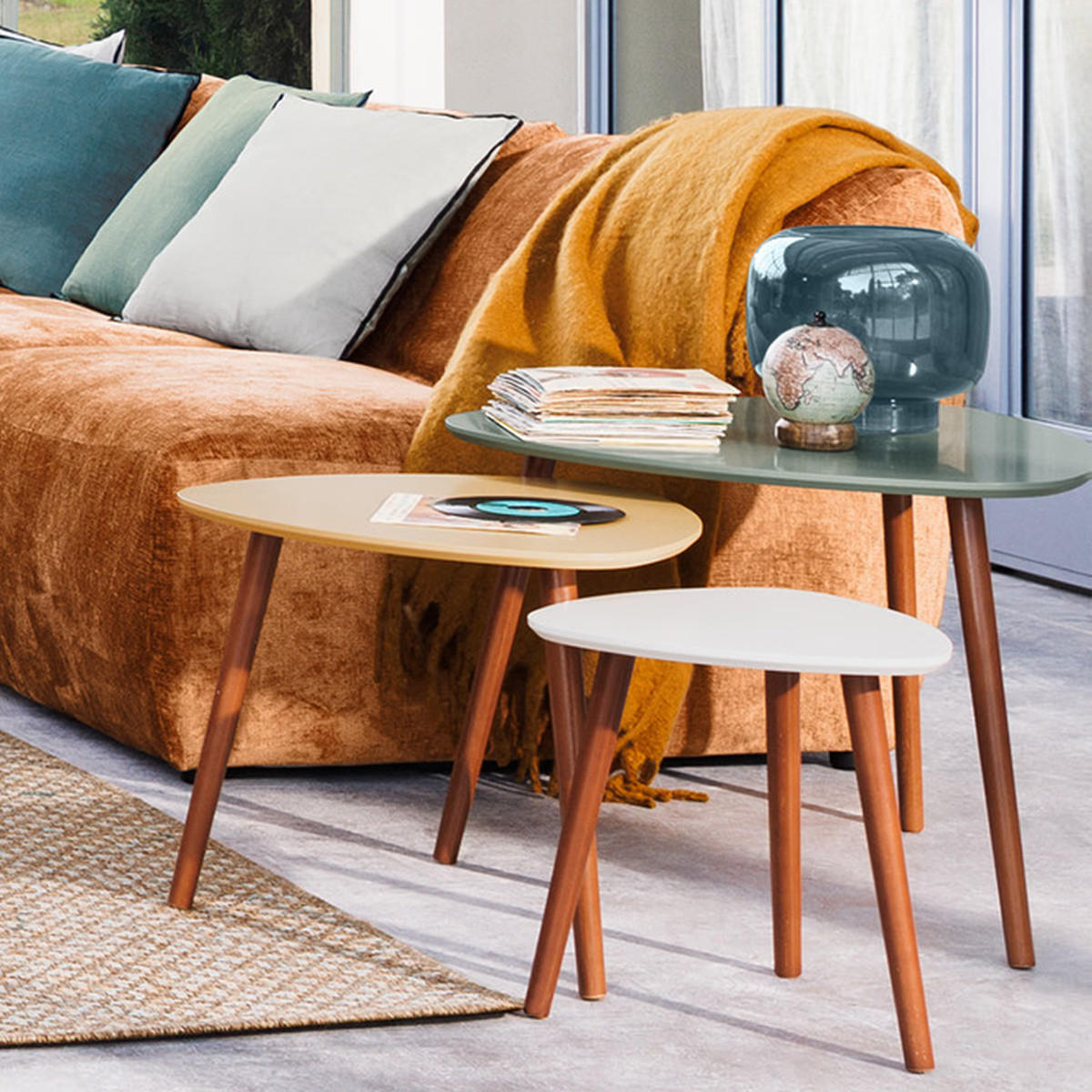 BEISTELLTISCHE 3er-Set Mileo Mehrfarben - Multicolor, Holzwerkstoff (60/60/45cm) - Atmosphera Createur d´interieur