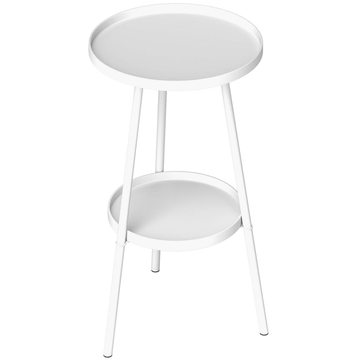 GARTENTISCH,WEISS,1 Stück - Weiß, Metall (32/32/51cm) - GiPP