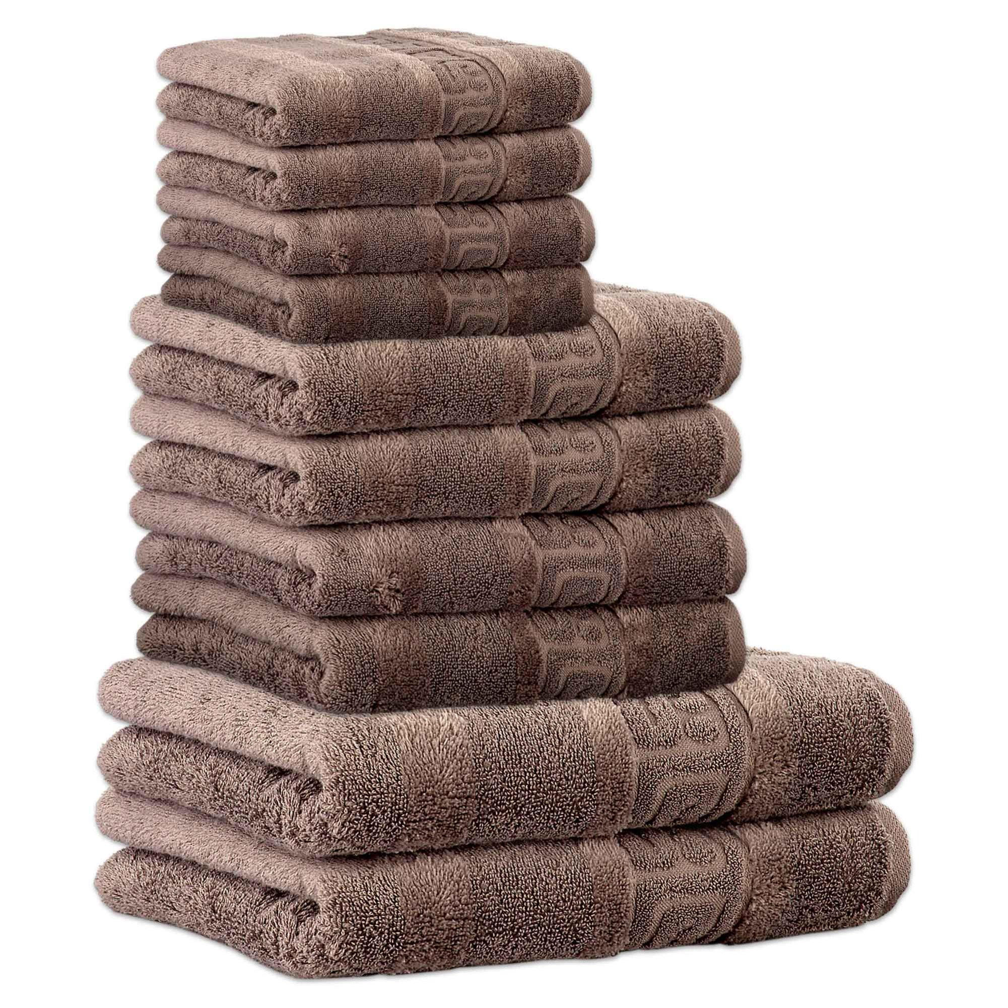 Cawoe Handtuch-Set Braun 50x100 cm