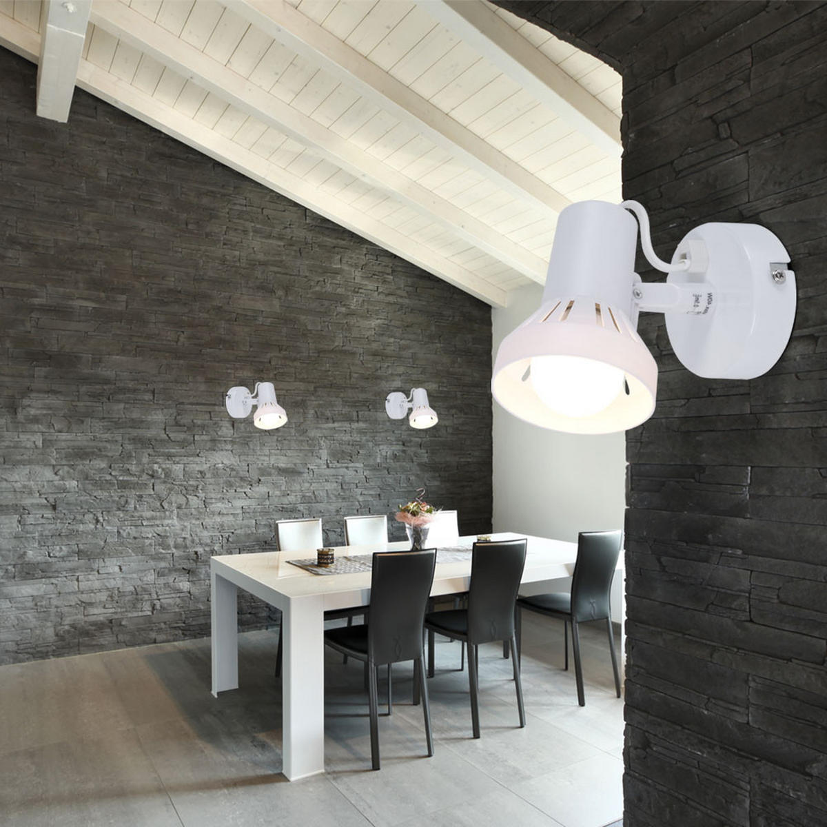 WANDLEUCHTE Spot Weiß beweglich 5er Set - Weiß, Metall (14/11/8cm)