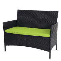 POLY-RATTAN GARTENBANK Anthrazit, Grün - Anthrazit/Grün, Kunststoff (106/83/60cm) - MCW