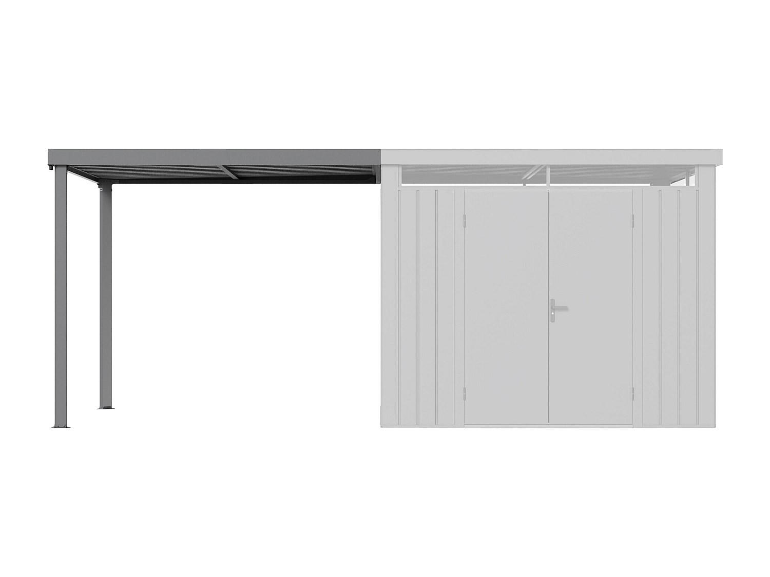 SCHREBERGARTENHAUS - 256 cm x 193 cm - metall - grau Merano - Grau, Metall (256/214/193cm) - Vente-Unique