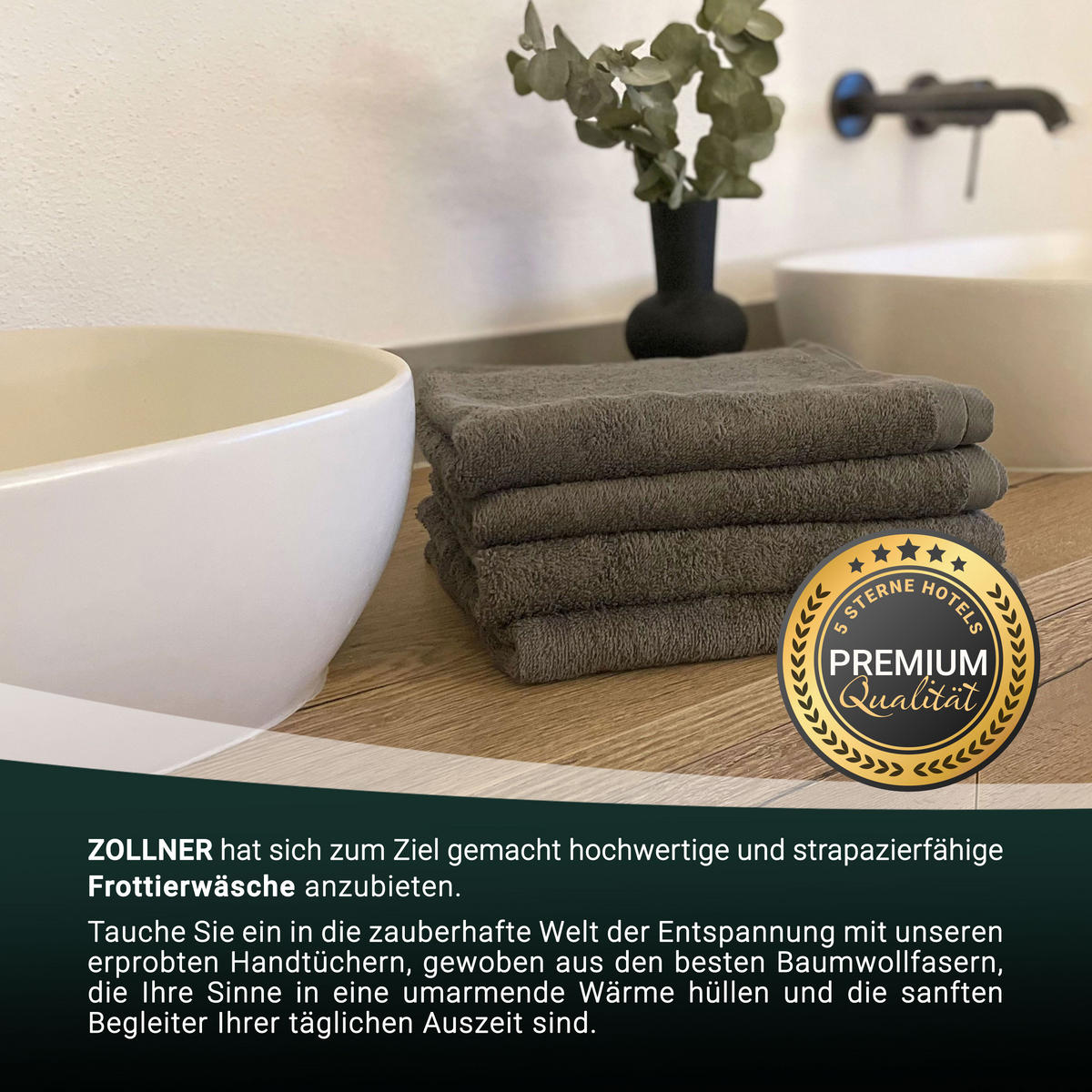 HANDTÜCHER, 4er-Set, 50x100 cm, 100% Baumwolle, Grau - Taupe, Textil (50/100cm) - Zollner