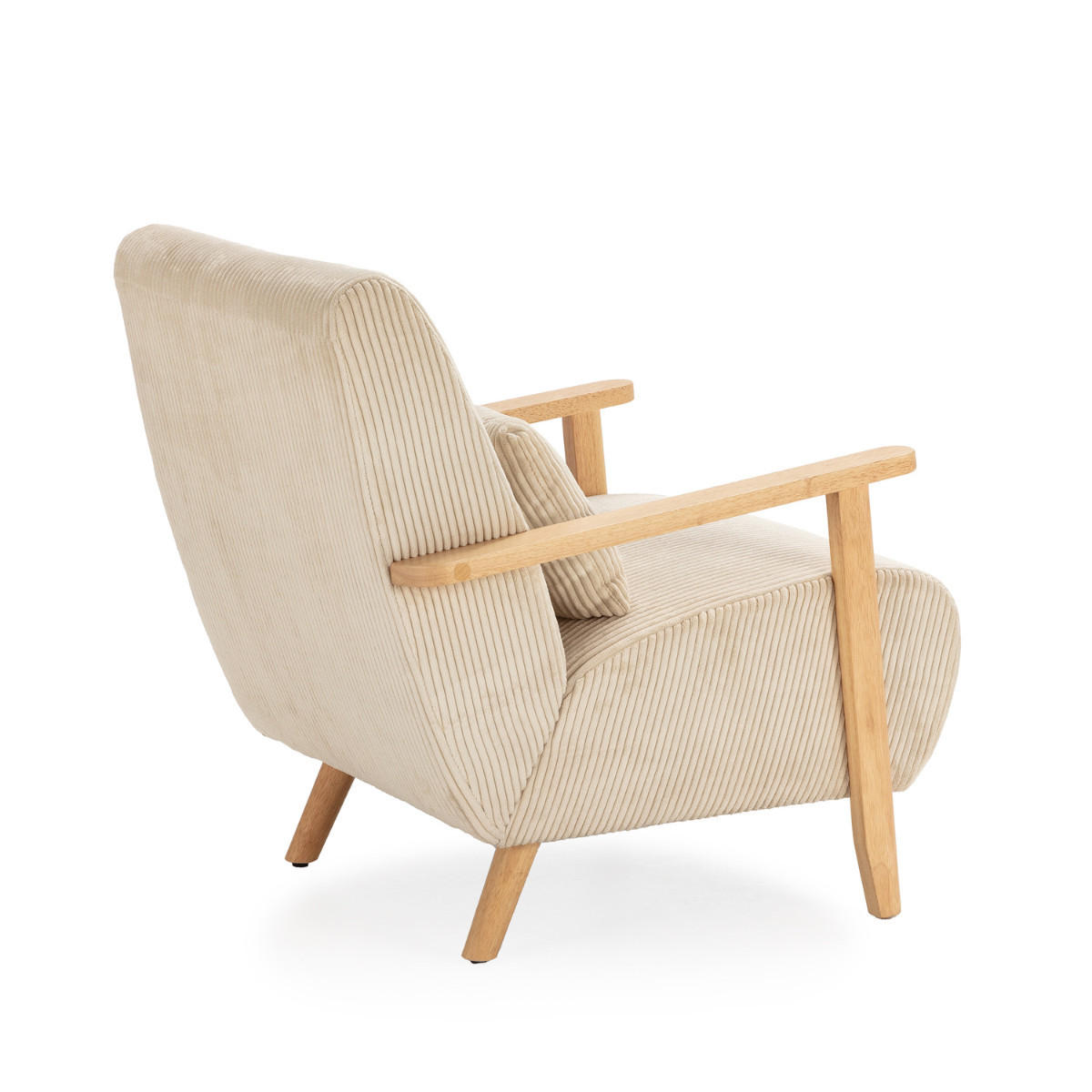 SESSEL aus Stoff mit Holzbeinen L70 cm - BONNIE - Beige, Textil (83/84/70cm) - Calicosy
