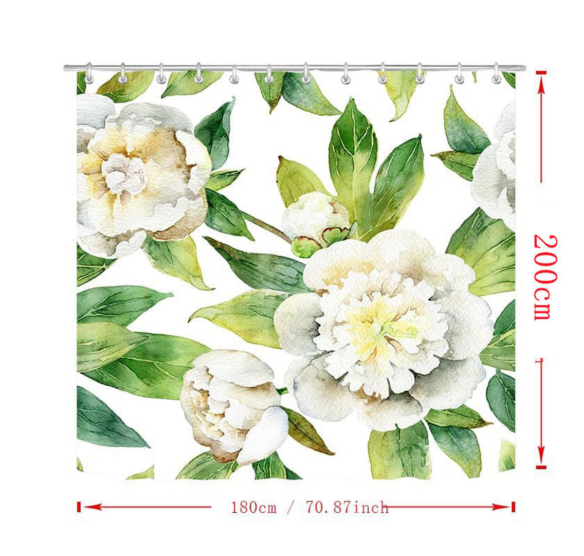 DUSCHVORHANG 3D Polyester schimmelresistent wasserdicht waschbar mit Haken - Multicolor, Textil (180/180cm) - MCBOSON