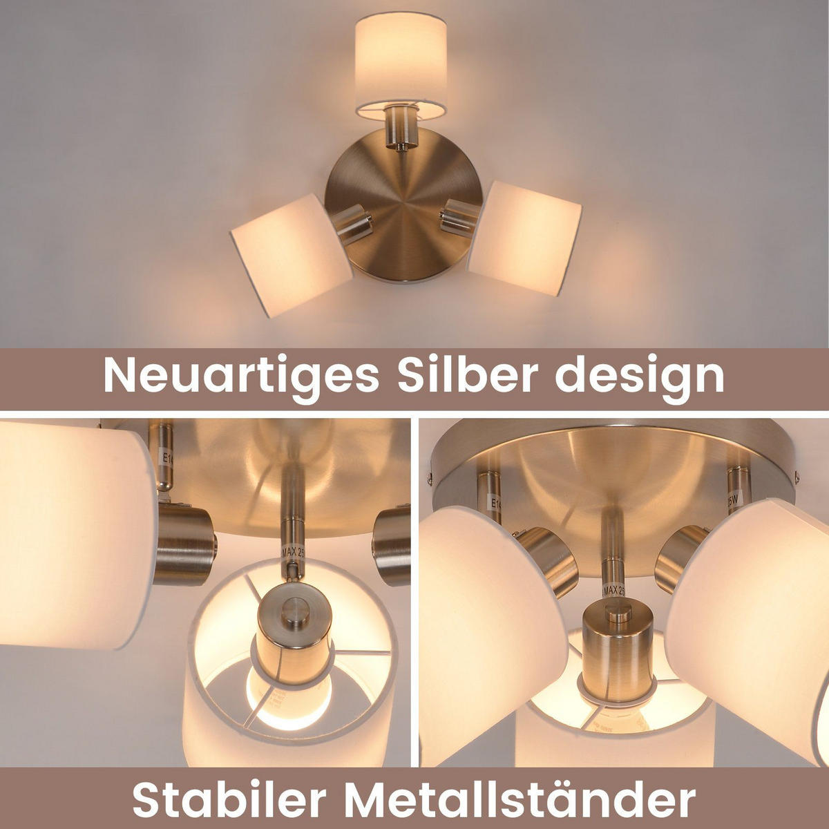 STRAHLER Brand 25/25/21 cm - Silberfarben, Textil (25/25/21cm) - Nettlife