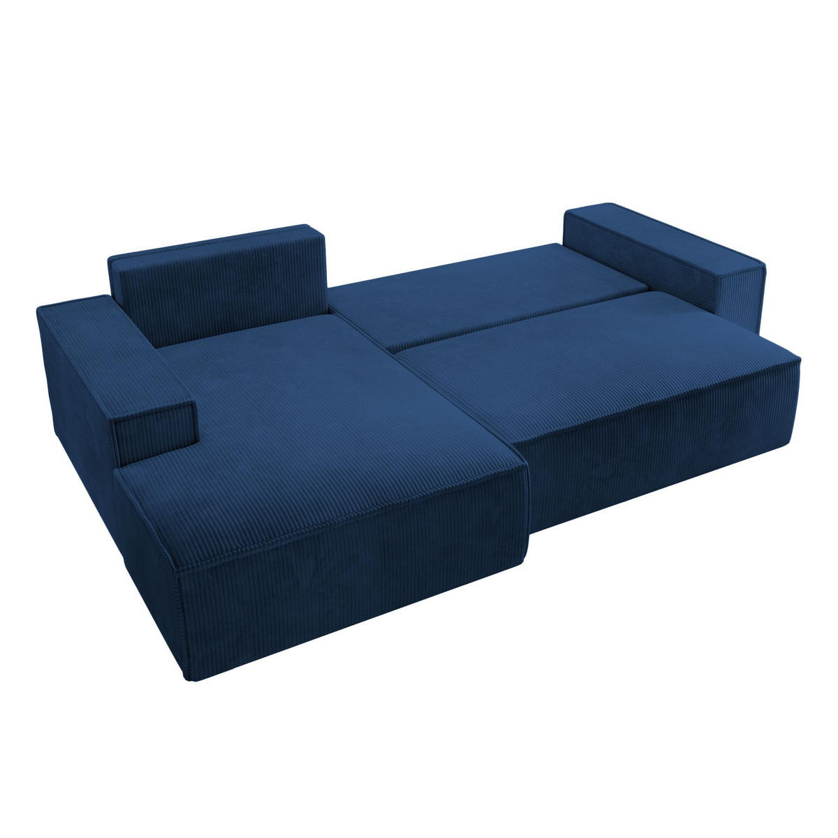 ECKSOFA Farese New Dunkelblau mit Cordbezug, links - Schwarz/Dunkelblau, Kunststoff/Textil (267/167cm) - Selsey