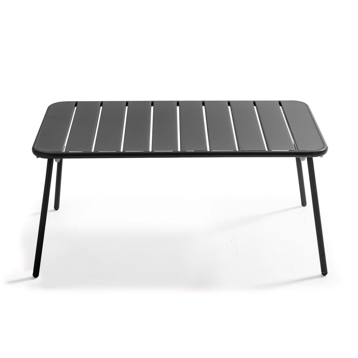 GARTEN-LOUNGETISCH, Grau - Grau, Metall (90/50/40cm) - Oviala