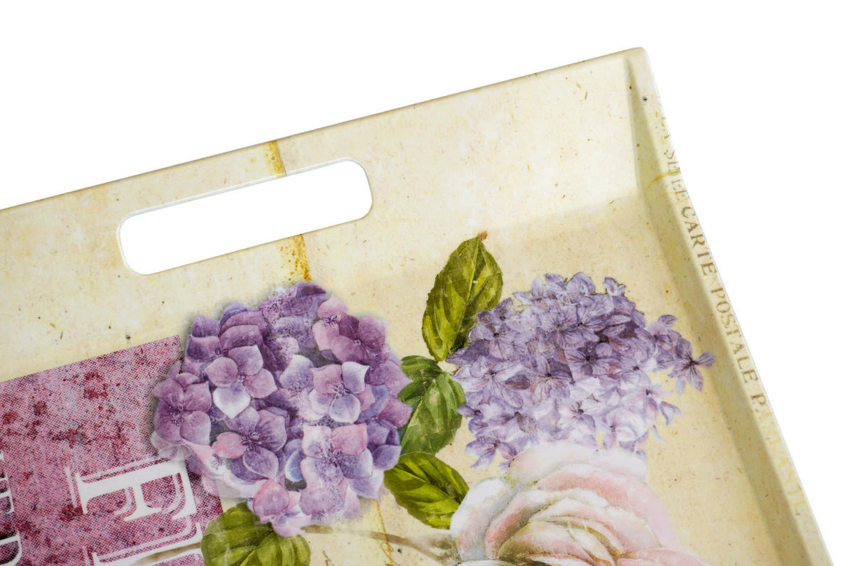 TABLETT Edelrose, rechteckige Serviertablett mit Griff 54x35 cm - Rosa, Kunststoff (35/3/54cm) - Lashuma