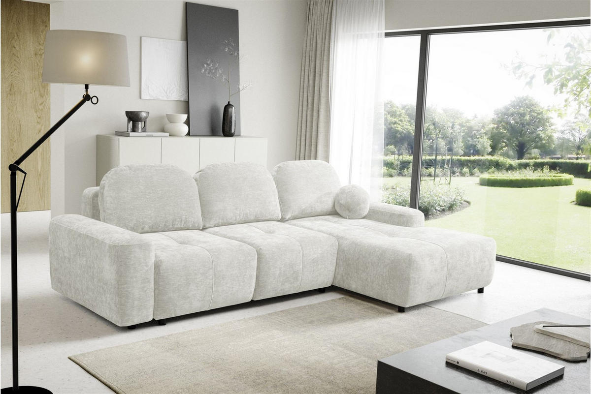 ECKSOFA Argos In Vibe - Creme, Holzwerkstoff/Textil (267/170cm) - Fun Möbel