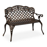 GARTENBANK - Schwarz, Metall (111.5/84/56cm) - Relaxdays