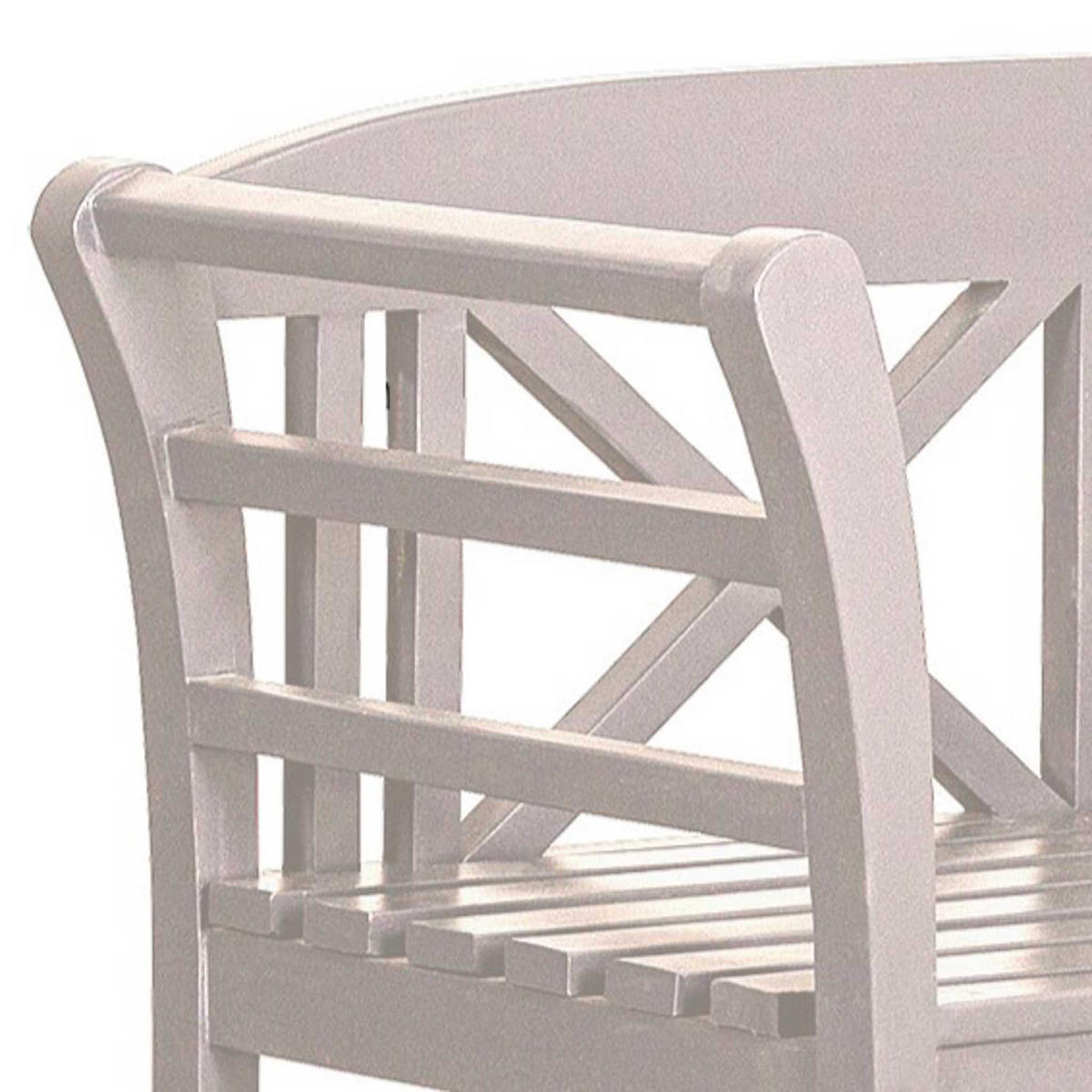 GARTENBANK Föhr Mahagoni Weiß 120 cm - Weiß, Holz/Metall (130/83/53cm) - Mr. Deko