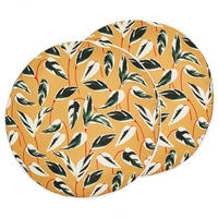 GARTENKISSEN 2er-Set Blattmotiv mehrfarbig 40 cm Taggia - Multicolor, Textil (40/40cm) - Beliani
