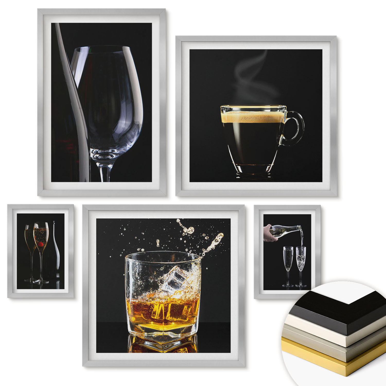 ArtPrintCave Wandbilder Silber 40x60 cm