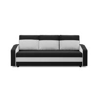 SOFA 3-SITZER MIT SCHLAFFUNKTION ORION, Schwarz + Weiß - Schwarz/Weiß, Textil (220/85/92cm)