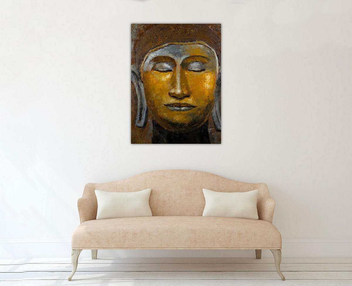 ACRYLBILD HANDGEMALT 75/100 cm - Braun, Holz/Textil (75/100cm) - KUNSTLOFT