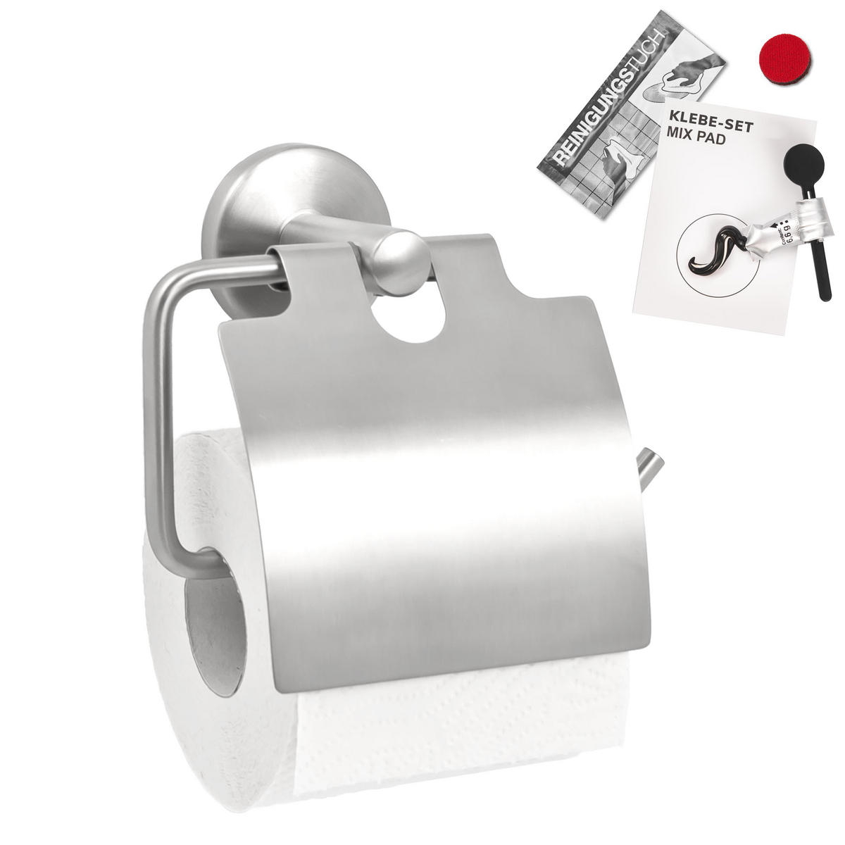 TOILETTENPAPIERHALTER PIAZZA, Edelstahl - Edelstahlfarben, Metall (16.5/14/7cm) - bremermann