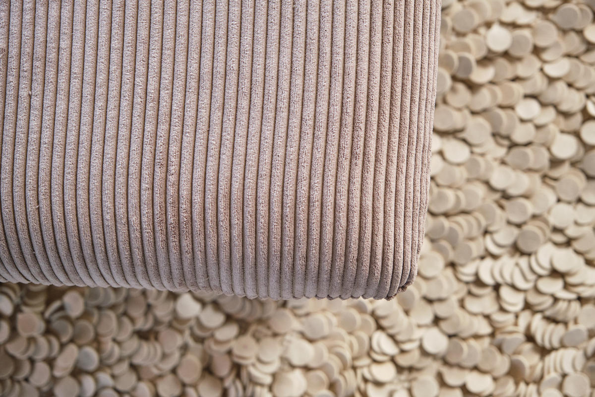 LONGSEAT CHAMRE Taupe - Taupe/Schwarz, Textil/Metall (130/95/160cm) - KAWOLA